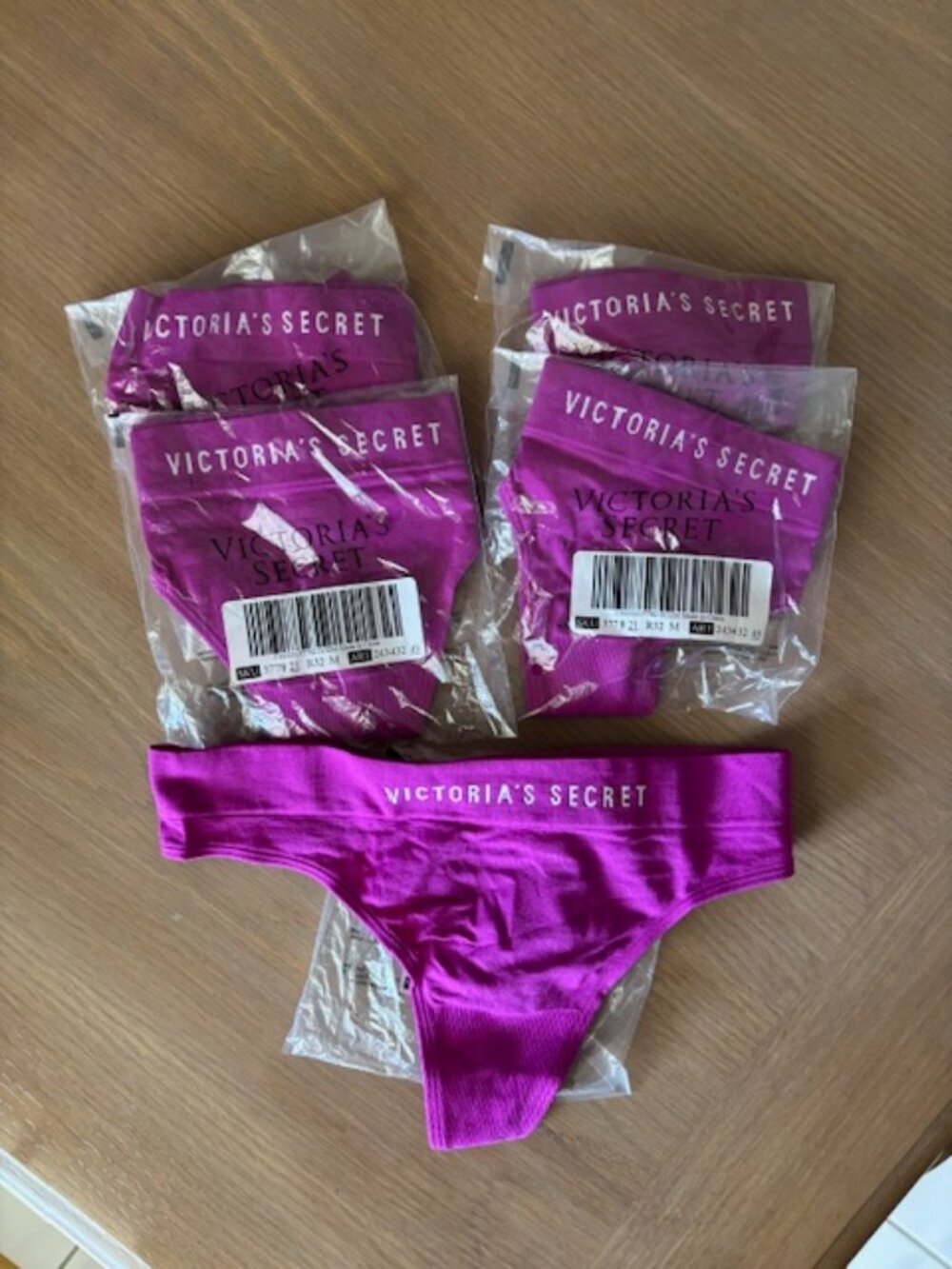 5 Victoria's Secret thongs, medium, purple